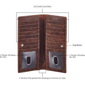 NWOT Wise owl genuine Leather Wallet with Card Slots​​​